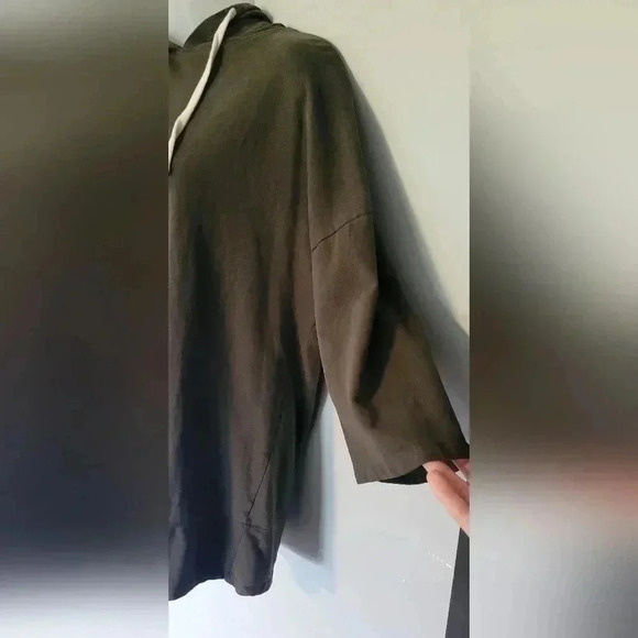 ZARA Trafaluc 3/4 length sleeve hooded pullover lightweight sweater Brown size s - Picture 4 of 7